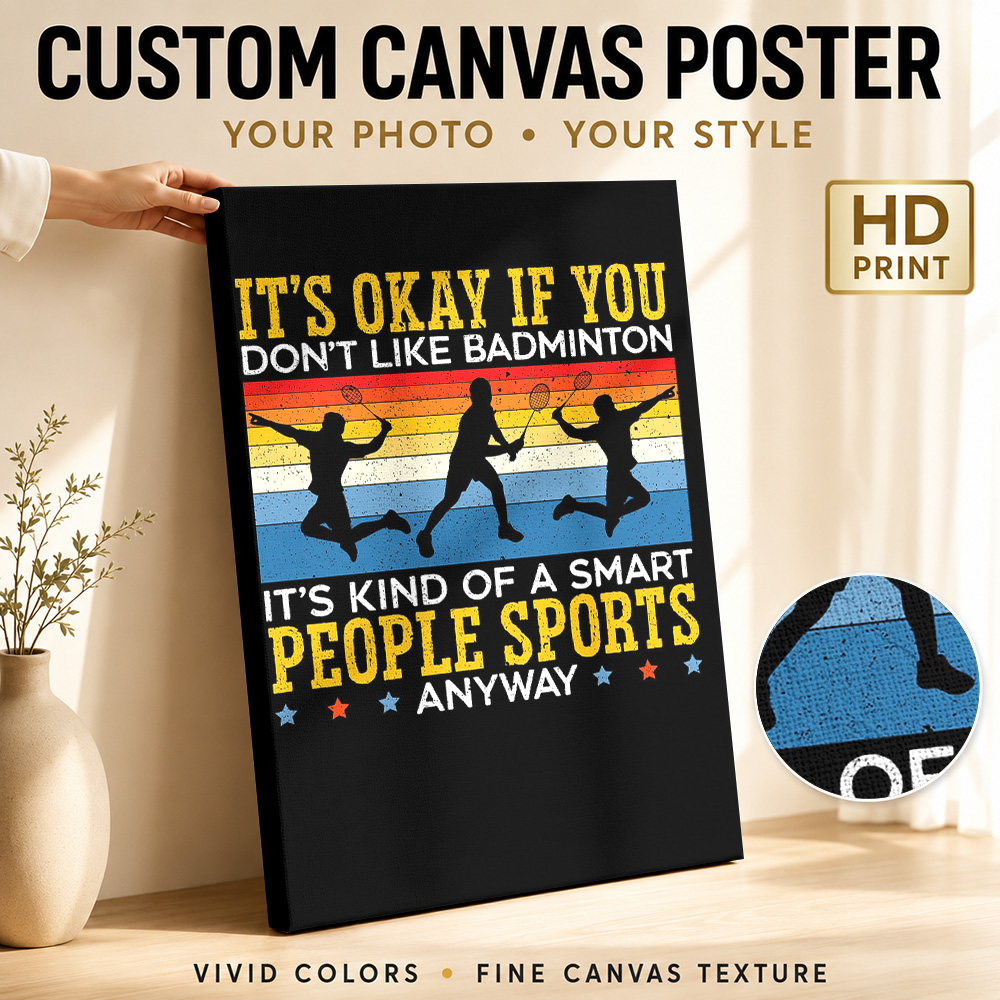 Badminton Poster - Plakat na płótnie z graczem badmintona,