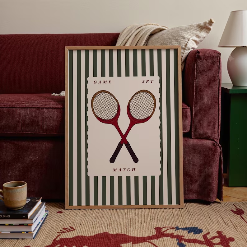 Badminton Poster - Retro Rakieta Tenisowa Obraz na Płótnie