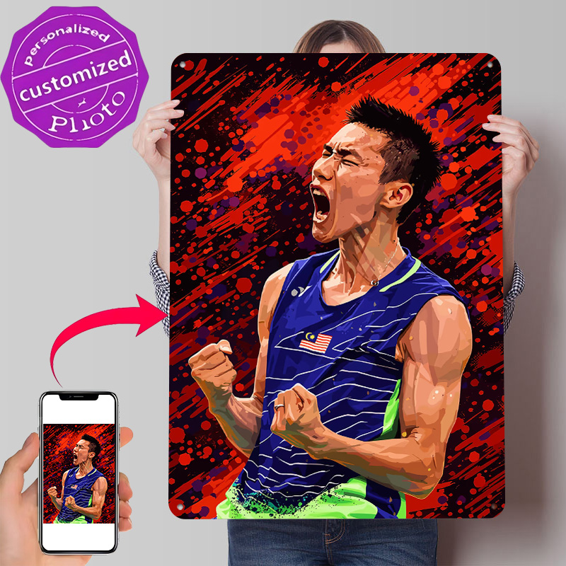 Badminton Poster - Plakat z teksturą drukowaną w 3D